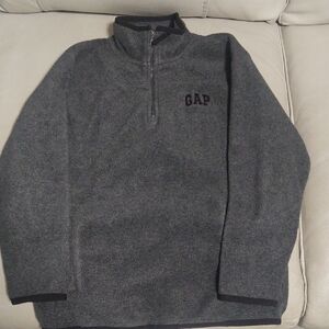 GAP Boy's Dark Charcoal Heather Quarter-Zip Pullover